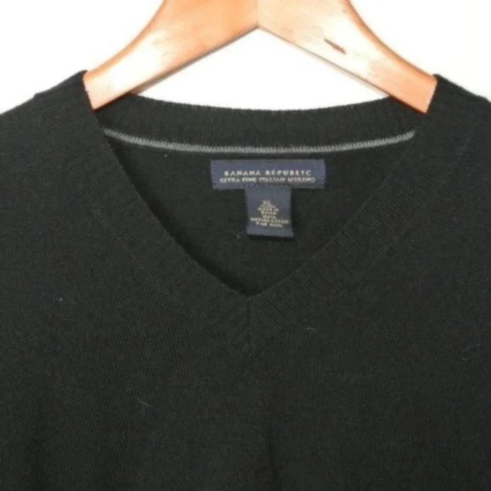 Banana Republic‎ Extra Fine Italian Merino Sweater XL Black